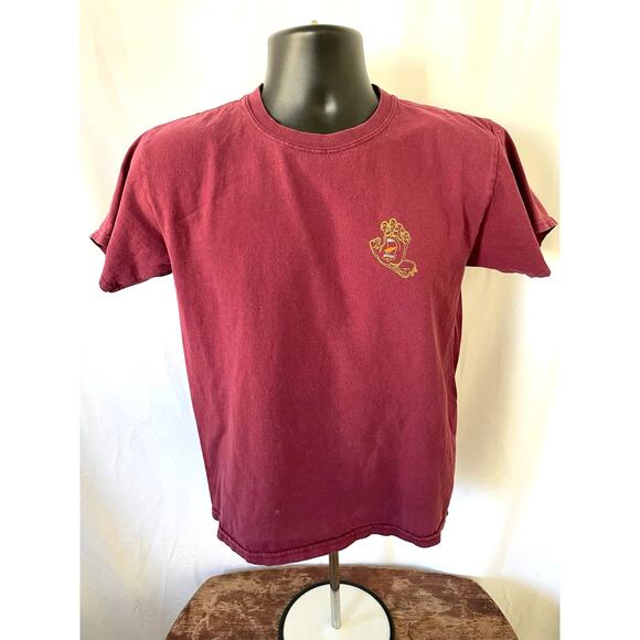 Santa Cruz Screaming Foot T-Shirt Maroon Skate Medium - Picture 1 of 6